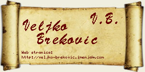 Veljko Breković vizit kartica